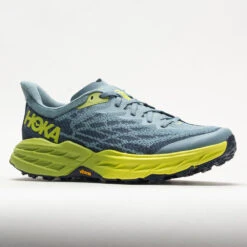 HOKA Speedgoat 5 Men's Stone Blue/Dark Citron 10 HOKA Speedgoat 5 Men's Stone Blue/Dark Citron -Brooks Shoes Shop 049271 5