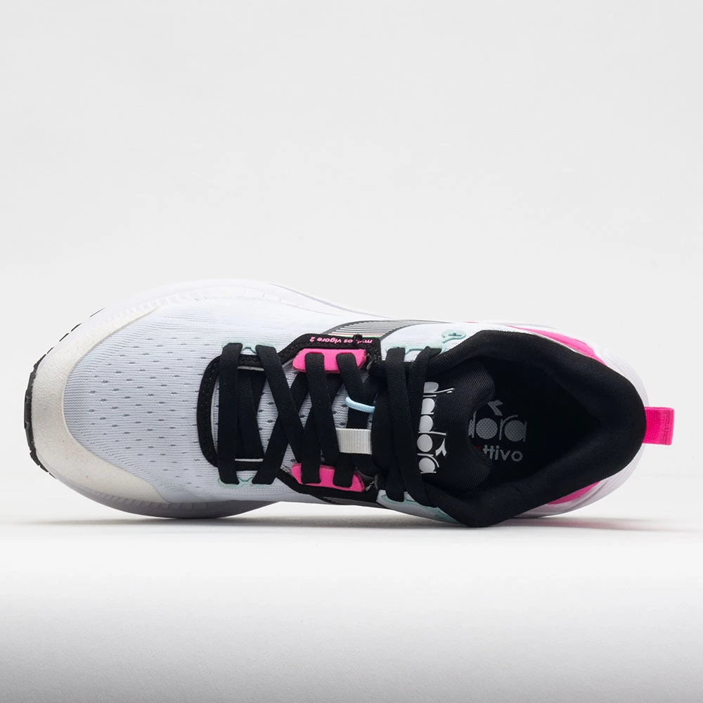 Diadora Mythos Blushield Vigore 2 Women's White/Pink Fluo/Black 3 Diadora Mythos Blushield Vigore 2 Women's White/Pink Fluo/Black - Image 3