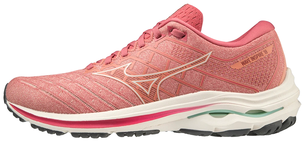 Mizuno Women's Wave Inspire 18 (1U0D - Rosette/Snow White) 1 Mizuno Women's Wave Inspire 18 (1U0D - Rosette/Snow White)