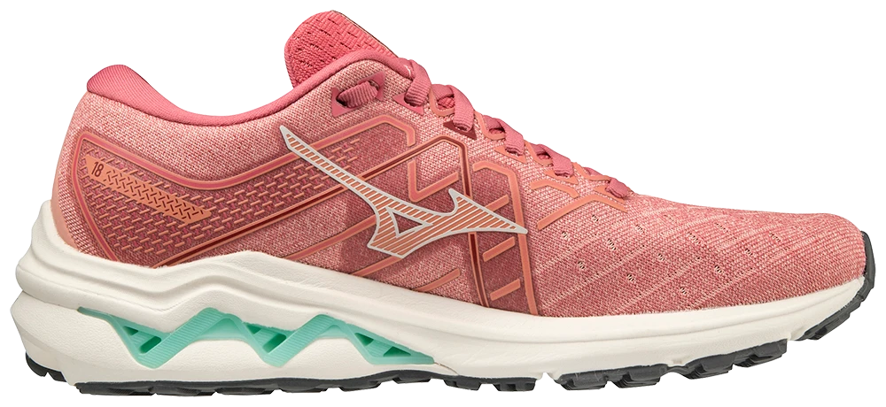 Mizuno Women's Wave Inspire 18 (1U0D - Rosette/Snow White) 2 Mizuno Women's Wave Inspire 18 (1U0D - Rosette/Snow White) - Image 2