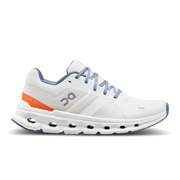 On Women's Cloudrunner (Undyed-White/Flame) 1 On Women's Cloudrunner (Undyed-White/Flame)